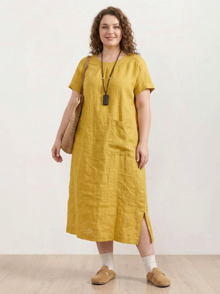Saskia  - Linen Midi Dress