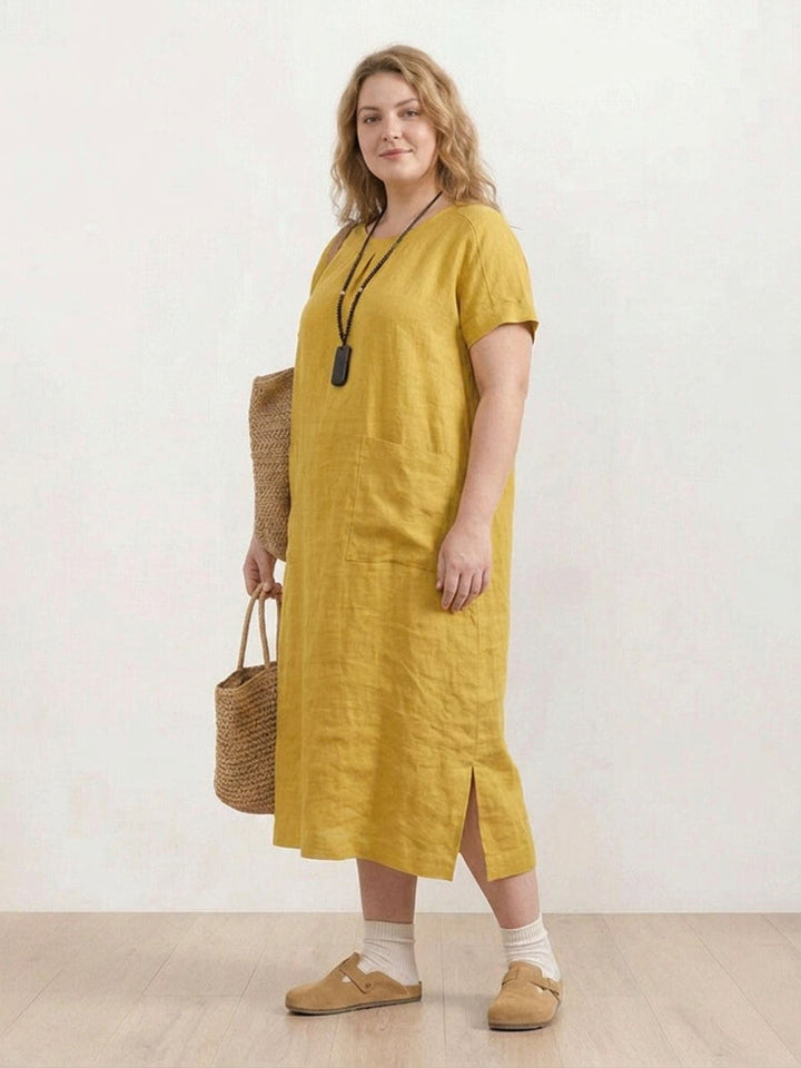 Saskia  - Linen Midi Dress