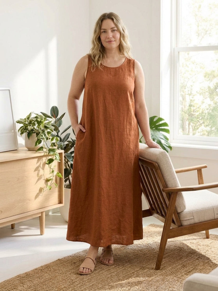 Marlow - Cotton Linen Sleeveless Dress