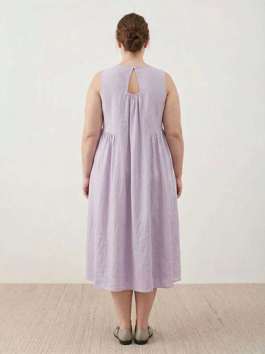 Olwen - Cotton Linen Midi Dress