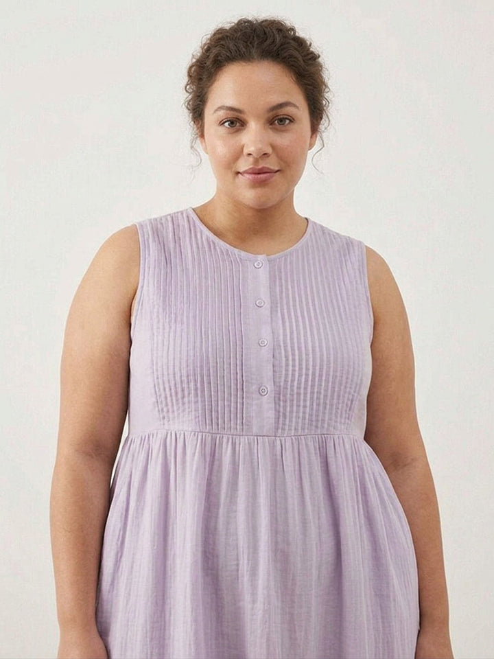 Olwen - Cotton Linen Midi Dress