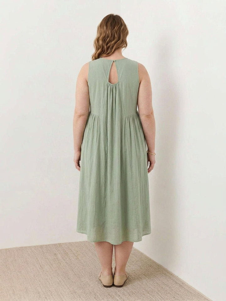 Olwen - Cotton Linen Midi Dress