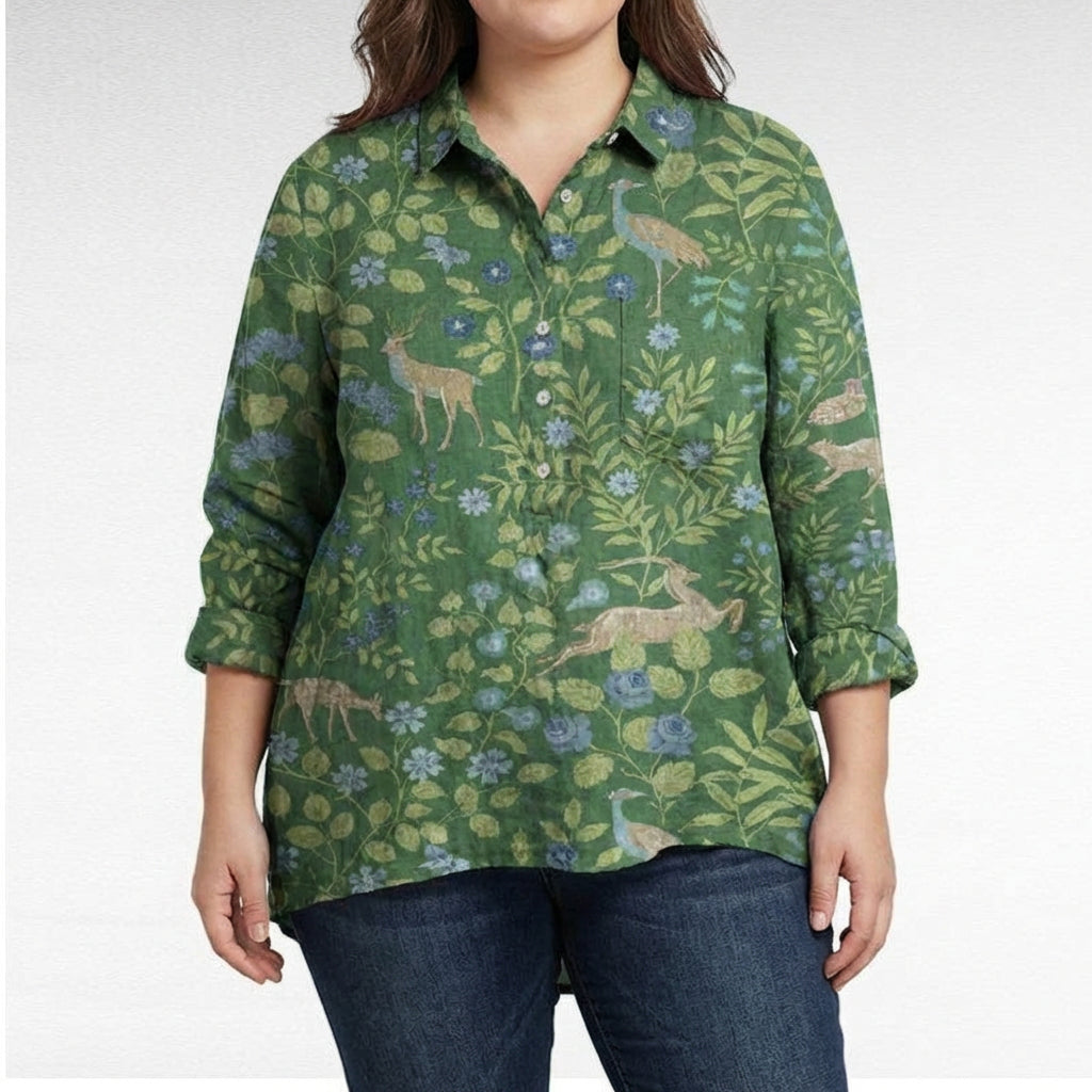 Saskia | Elegant Linen Summer Blouse