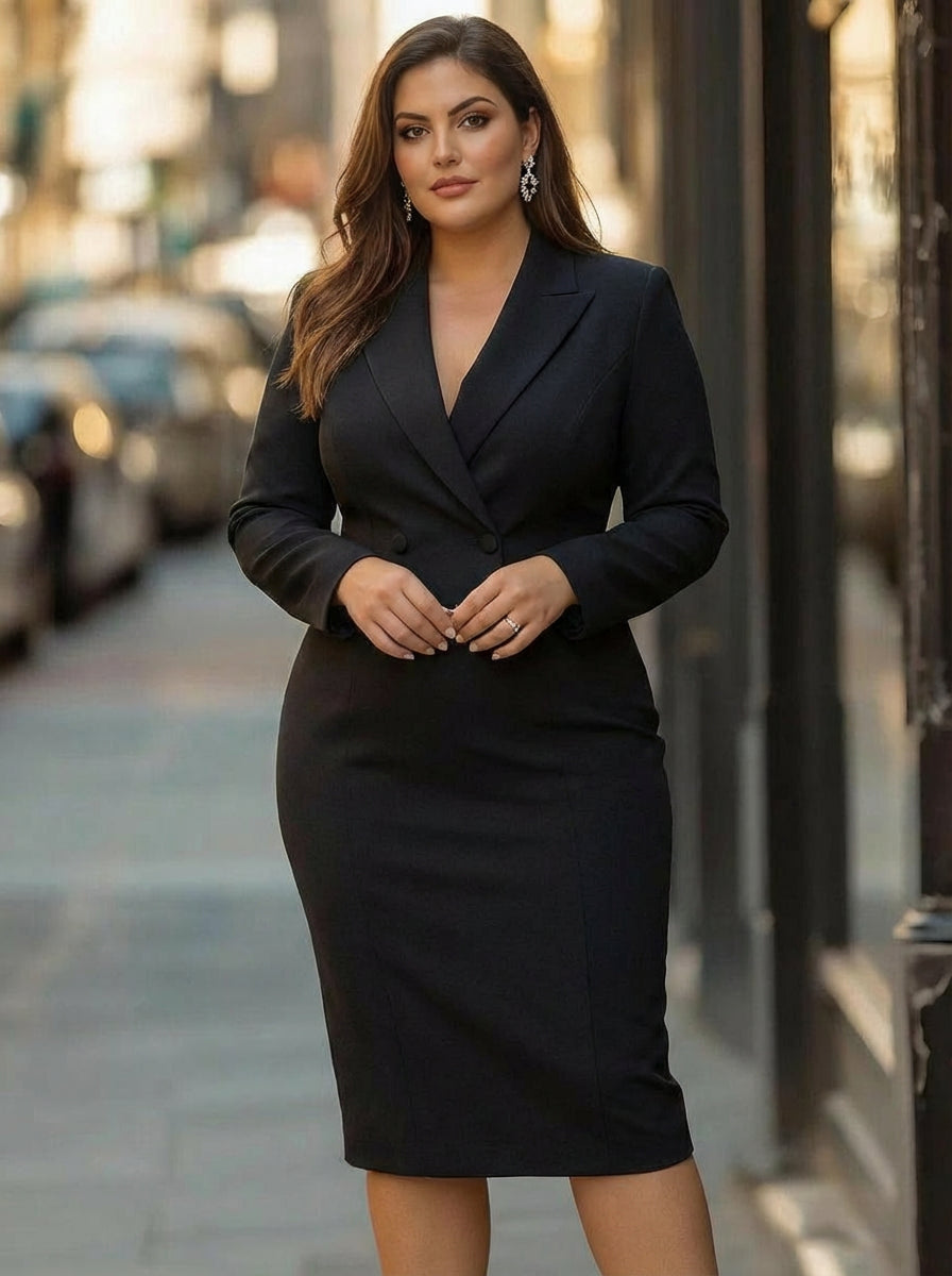 Ines | Elegant Tailored Midi Dress