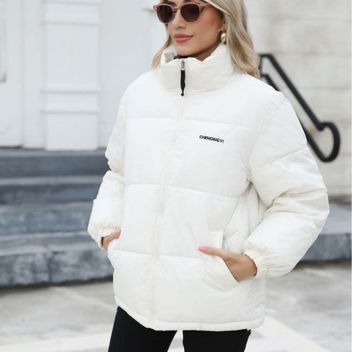 Windproof padded winter coat with a loose, easy fit