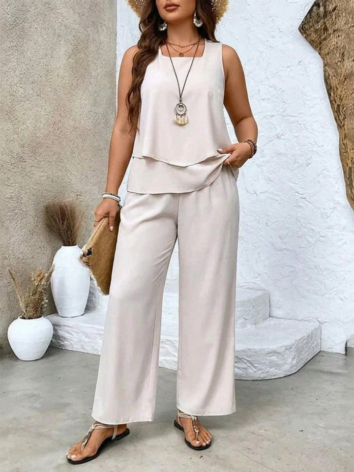Ysolde | Sleeveless Top And Wide-Leg Pants Set