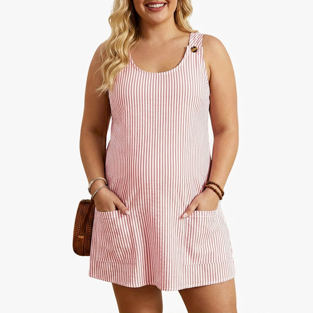 Pemberley | Sleeveless Striped Pocket Dress
