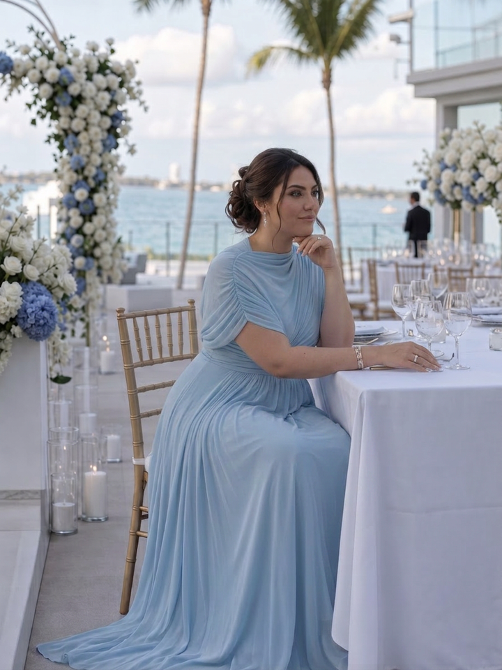 Etta | One Shoulder Draped Bodice Maxi Dress