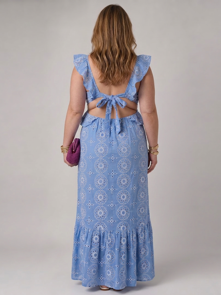 Ula | Sleeveless Ruffle Detail Maxi Dress