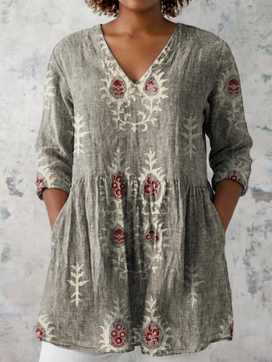Ila | Long Blouse with V-Neck
