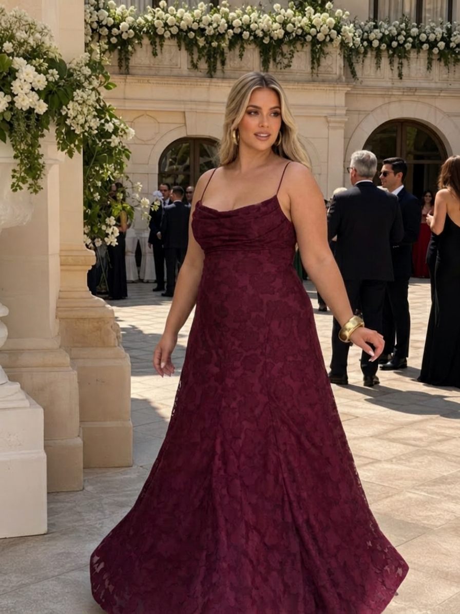 Noa | Spaghetti Strap Full Lace Maxi Dress
