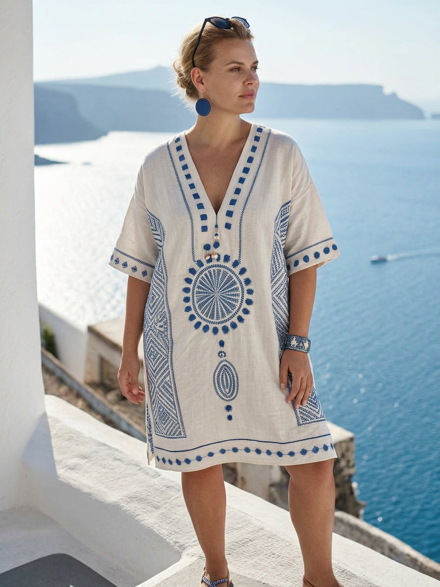 Soleil | Coastal Embroidered Mini Dress