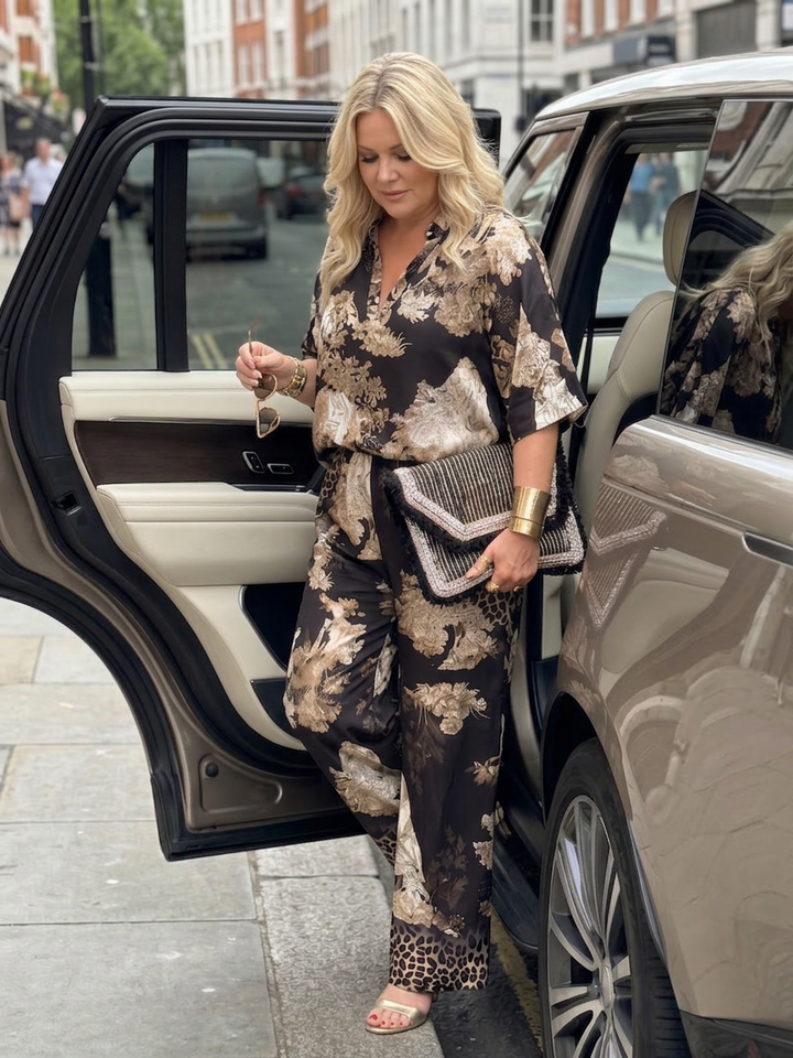 Fern | Printed Wide Leg Wrap Top Set