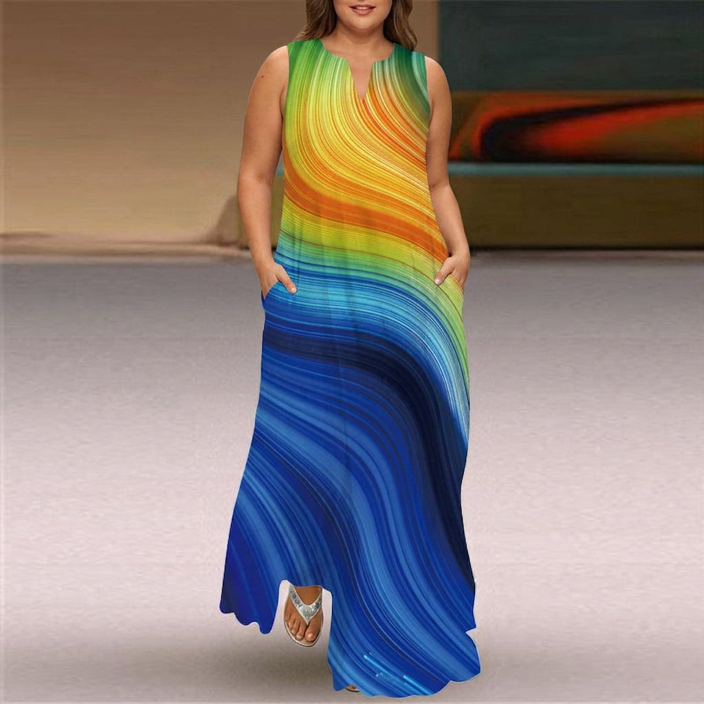 Oleander | V-Neck Sleeveless Flow Maxi Dress