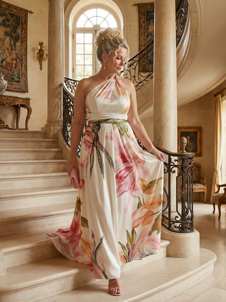 Rhea | Light Floral Maxi Dress