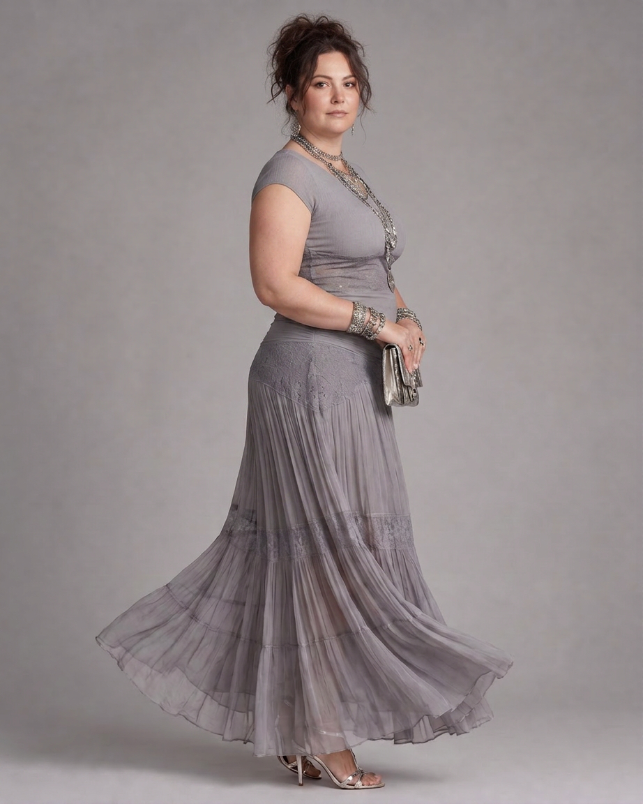 Magnolia | Draped Crop Top And Pleated Maxi Skirt Set