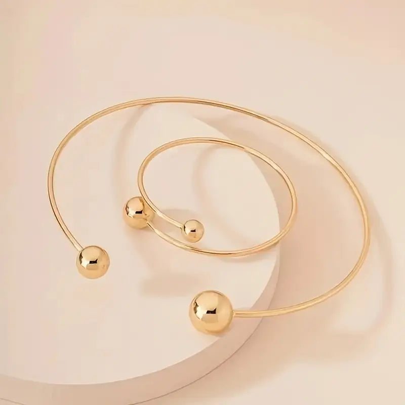 Rui Glow Collar &amp; Cuff Bracelet Set | Gold