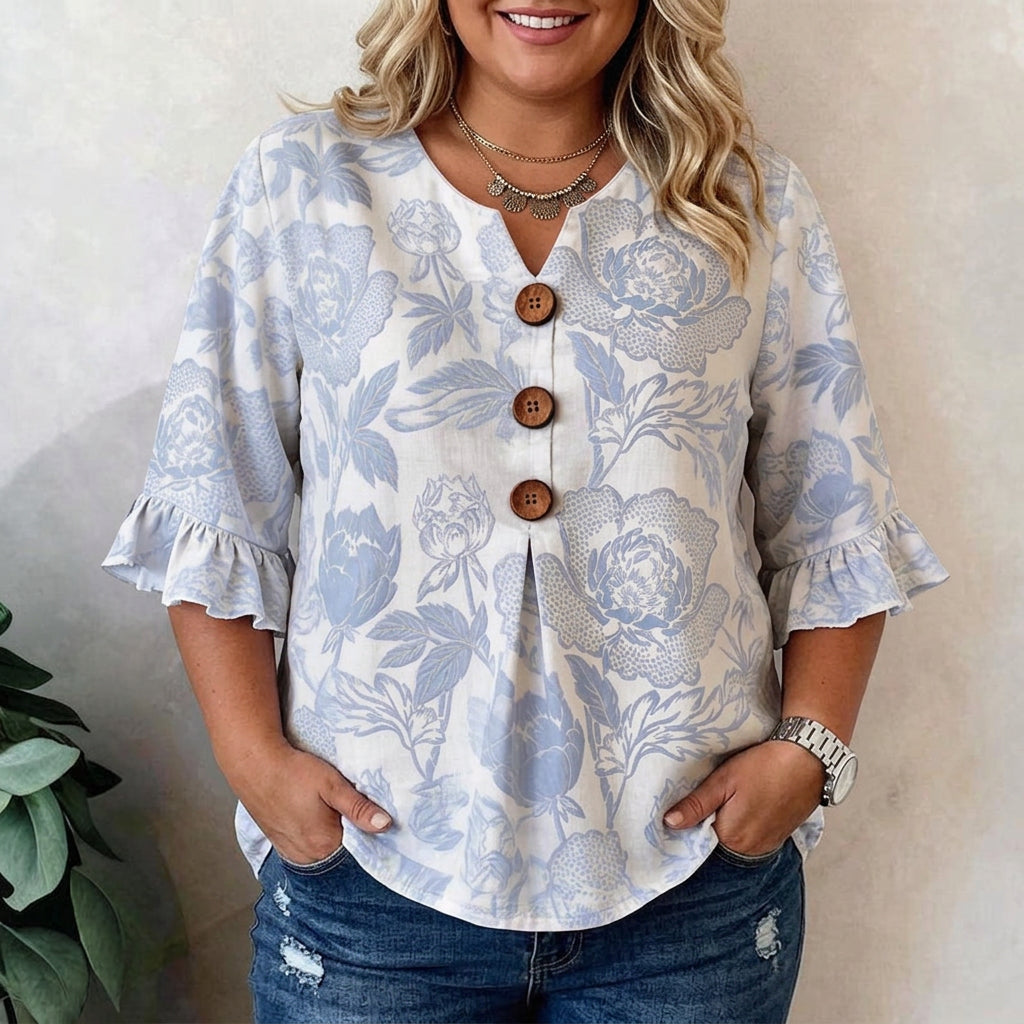 Lucienne | Vintage Floral Print Blouse
