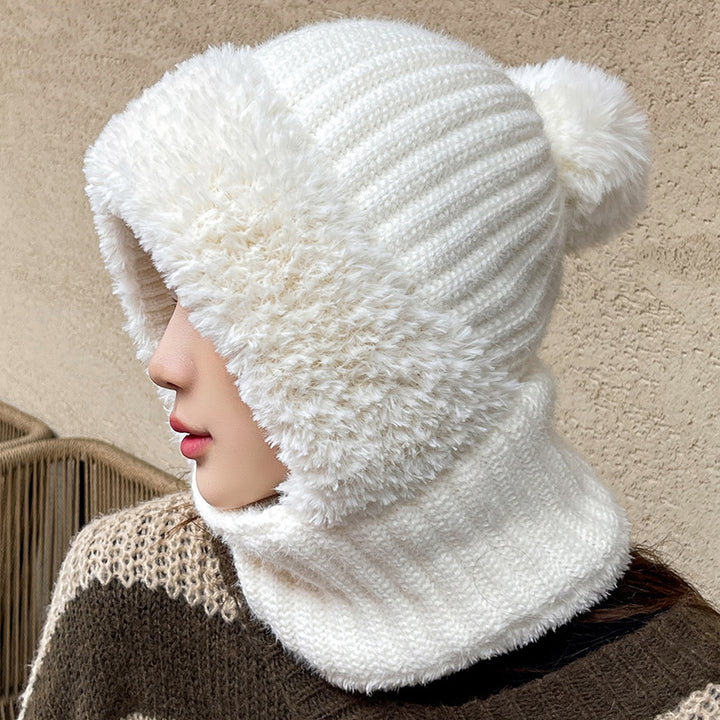 Knit Hooded Scarf, 2-in-1 Hat and Neck Warmer