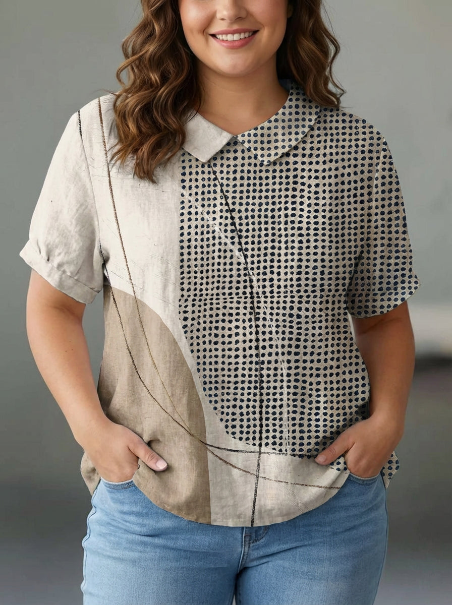 Romy | Shirt with Abstract Dots and Lines