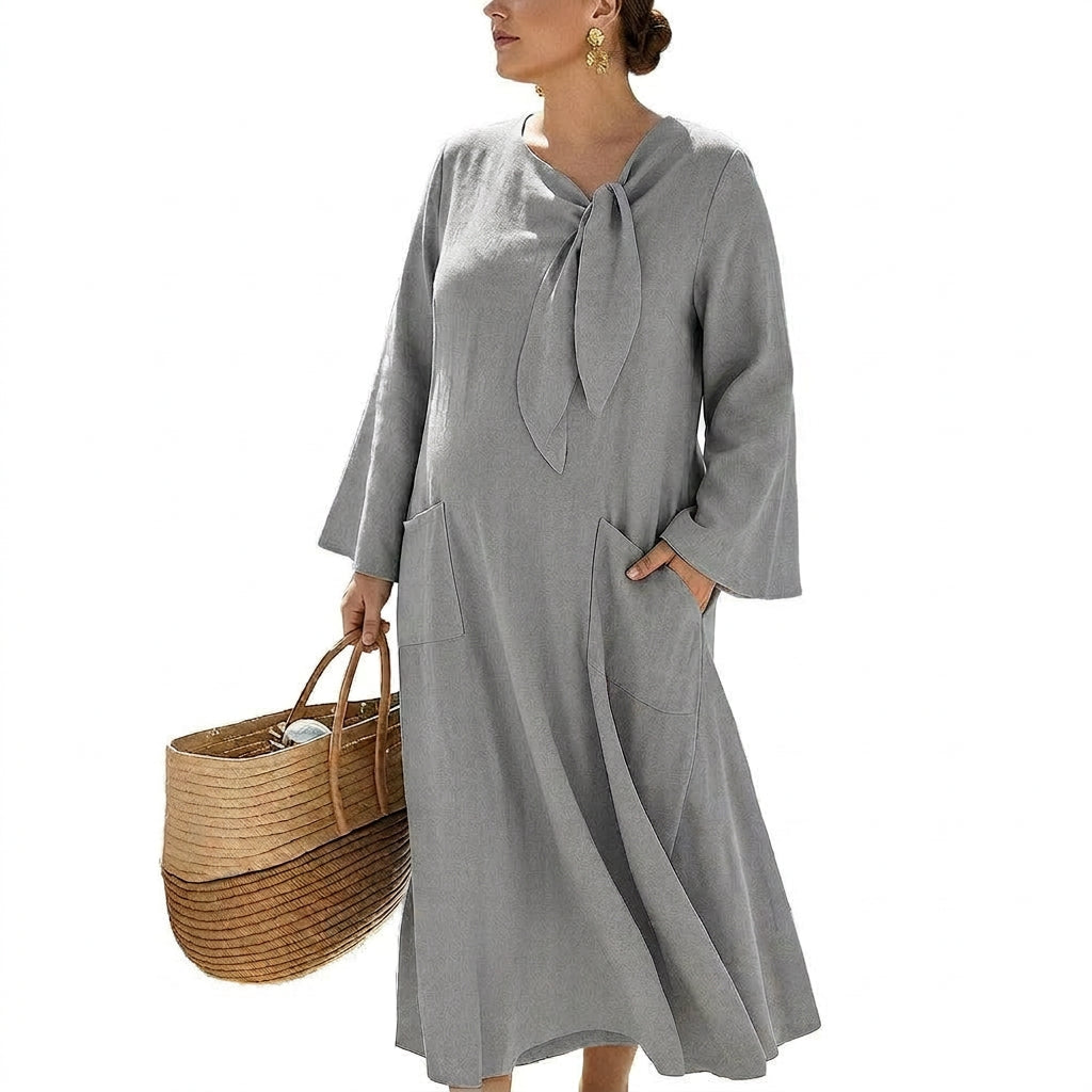 Mirabel Solid A-Line Dress: Effortless Casual Elegance