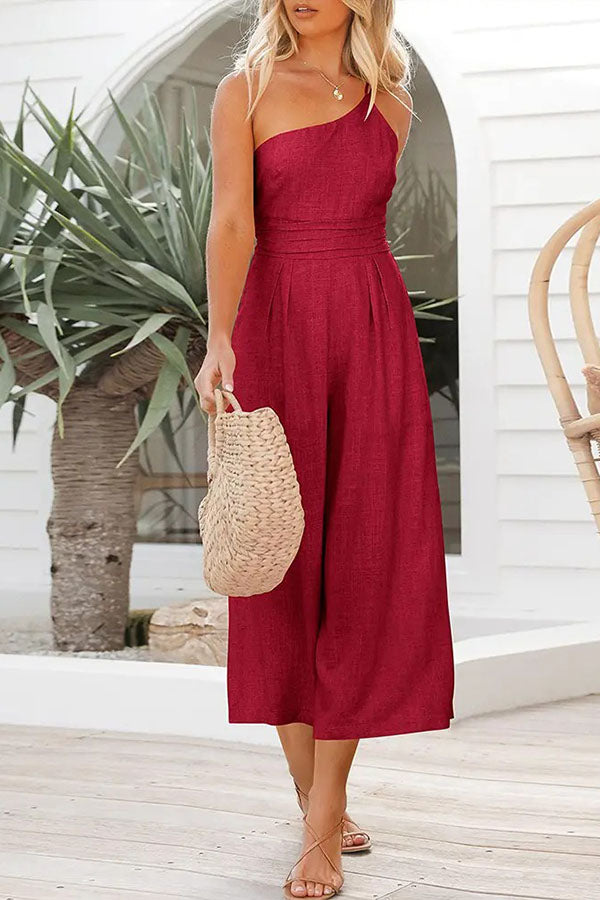 Shiloh - Sexy Sling Waist Pocket Straight Sleeveless Jumpsuit