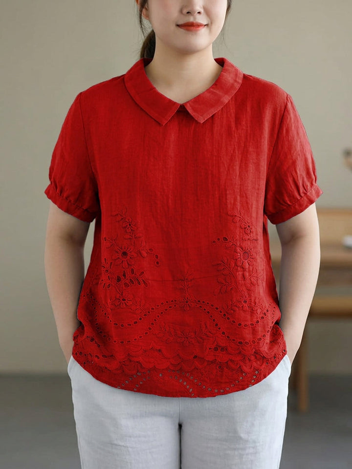 Hazel | Floral Embroidered Shirt