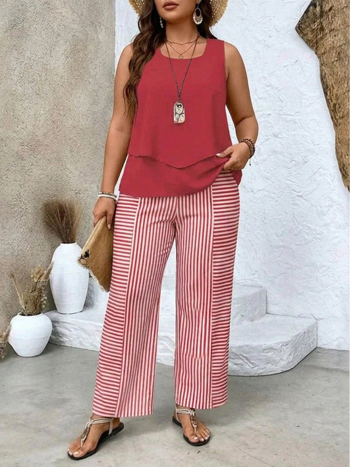 Ysolde | Sleeveless Top And Wide-Leg Pants Set