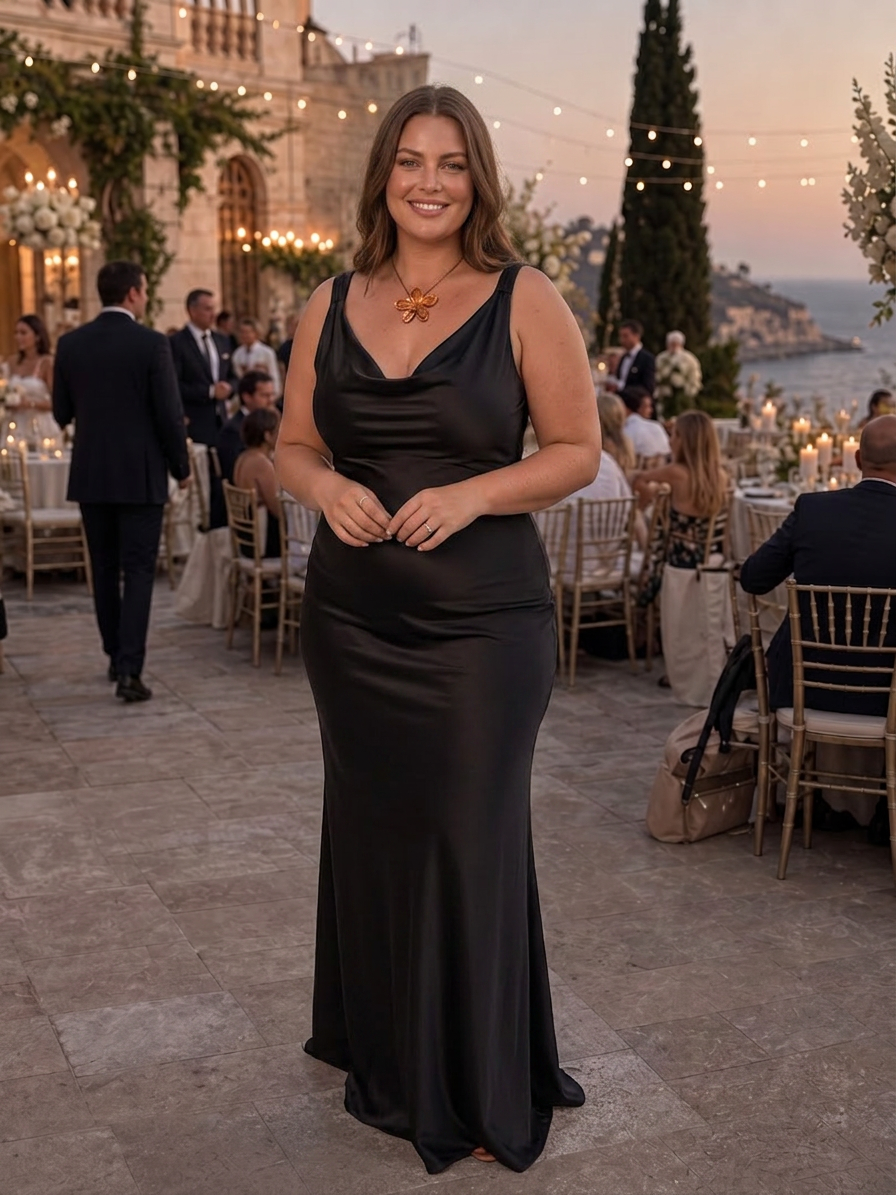 Anwen | Sleeveless Cowl Neck Fitted Maxi Dress