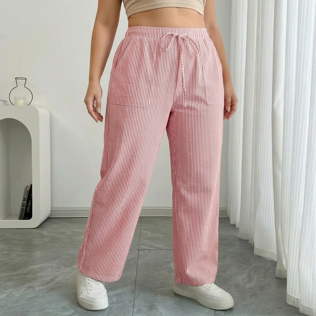 Saffron | Striped Pant With Pockets