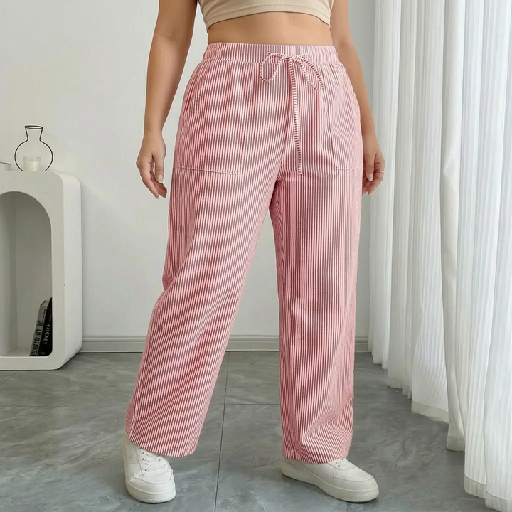 Saffron | Striped Pant With Pockets