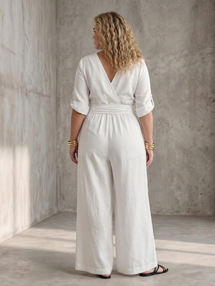 Maeve | Cross Front Wide Leg Jumpsuit