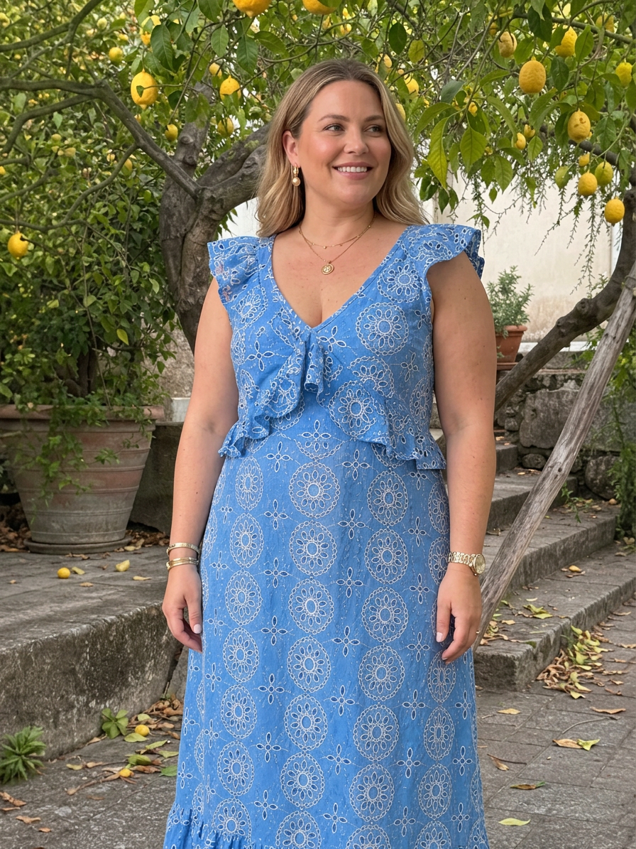 Ula | Sleeveless Ruffle Detail Maxi Dress