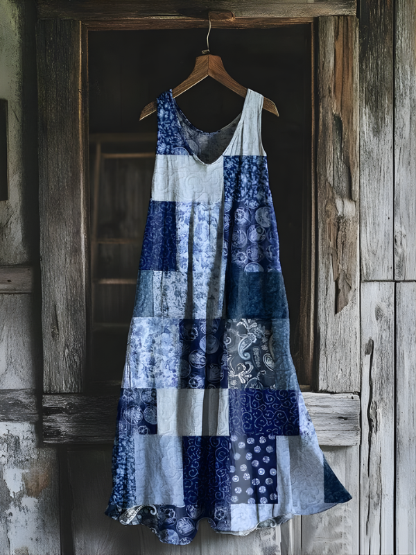 Iona - Vintage Patchwork Linen Dress