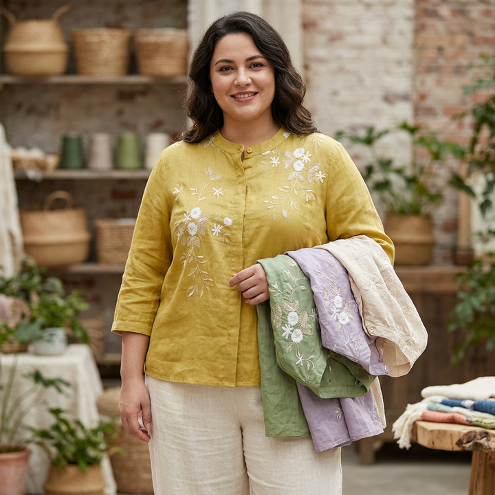 Noa - Pure Cotton Embroidered Shirt