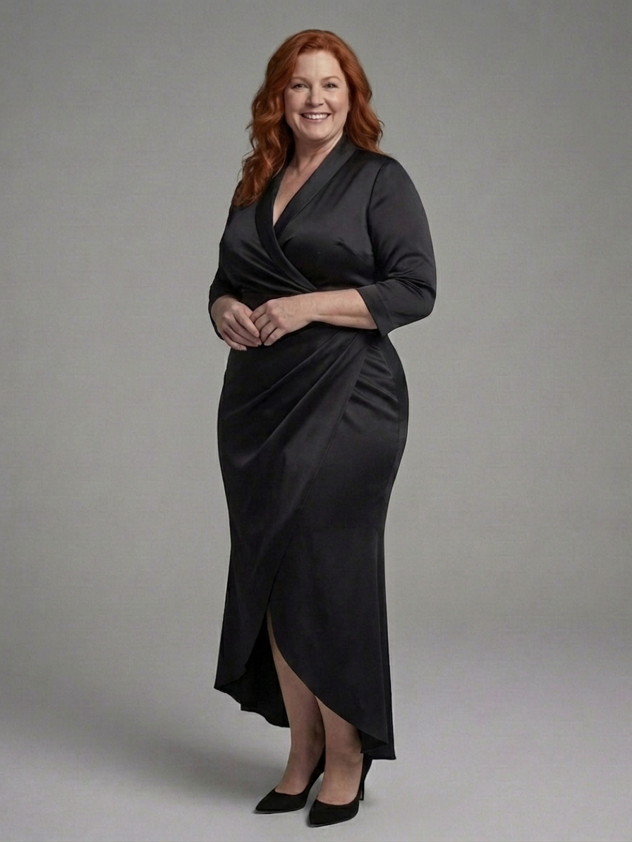 Isadora | Long Sleeve Midi Dress with Front Closure