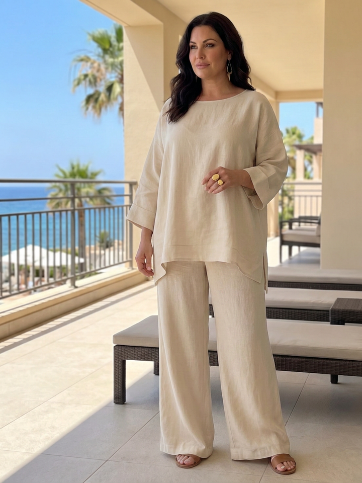 Isabeau | Oversized Tunic Wide Leg Pant Set