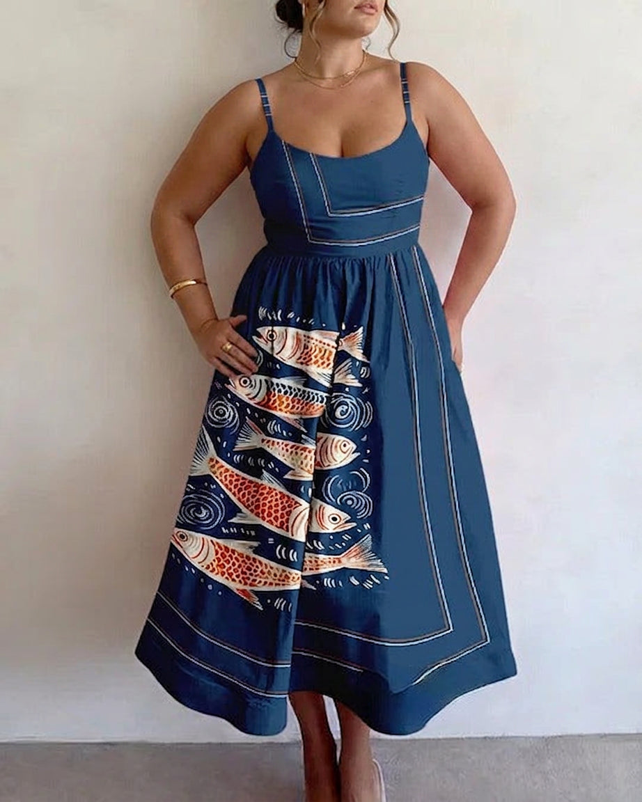 Kaia | Ocean Tide Midi Dress