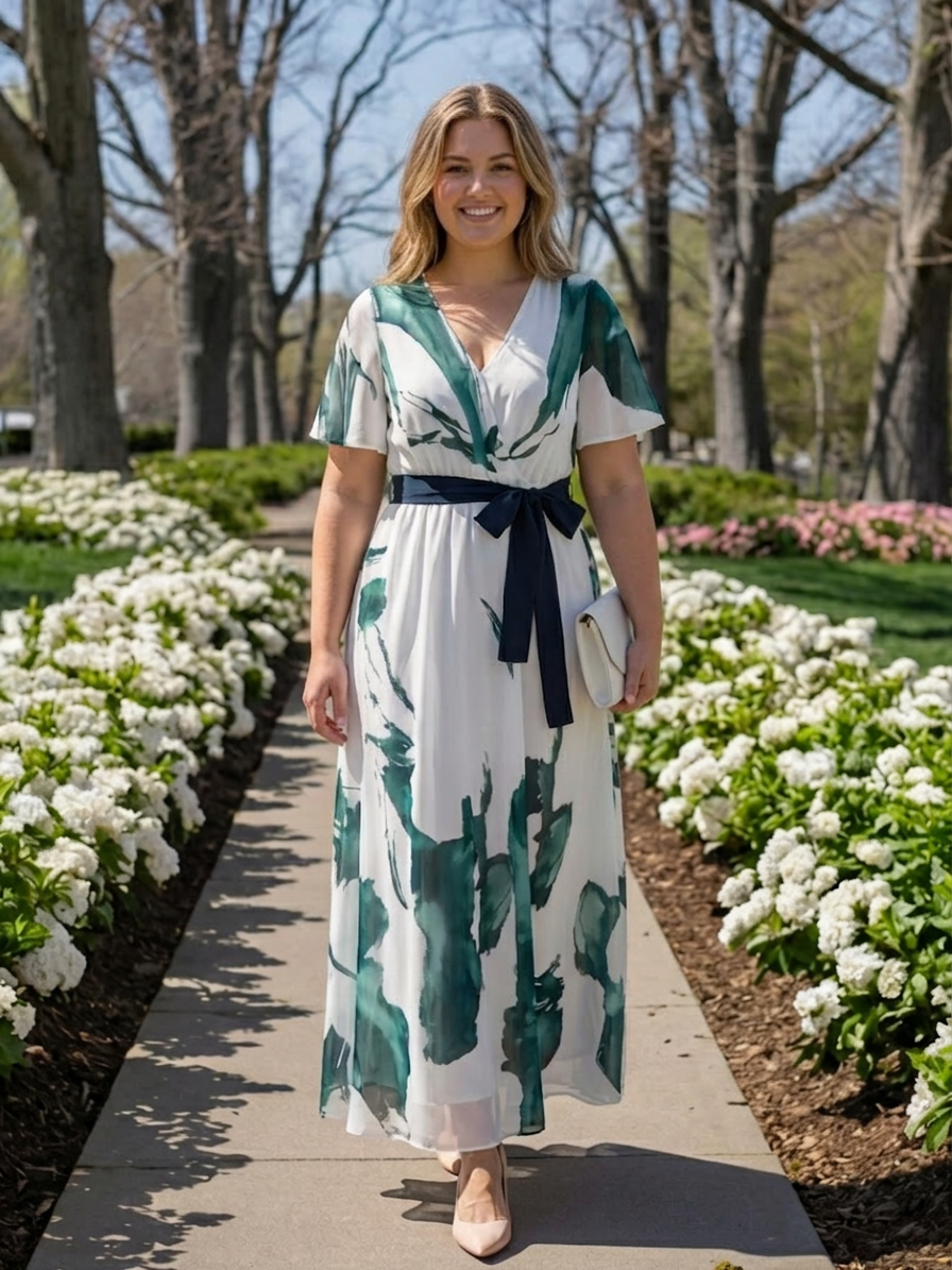 Livia | Flutter Sleeve Belted Maxi Dress