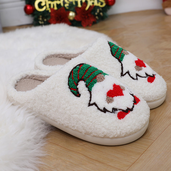 Cute Santa Claus Couple Slippers, Indoor Floor Shoes