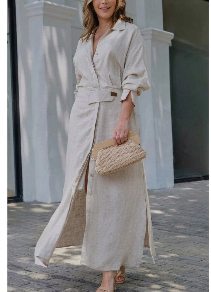 Wren Elegant Tied Dress: Chic Commute Long Sleeve Style