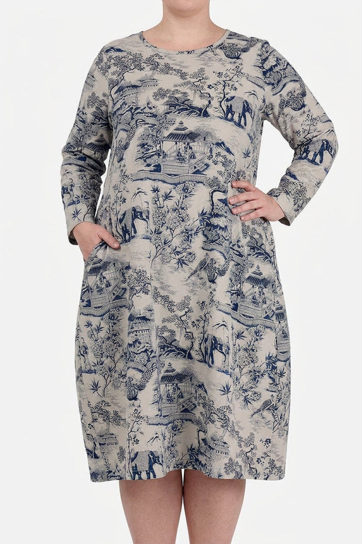 Odette - Porcelain Print Dress