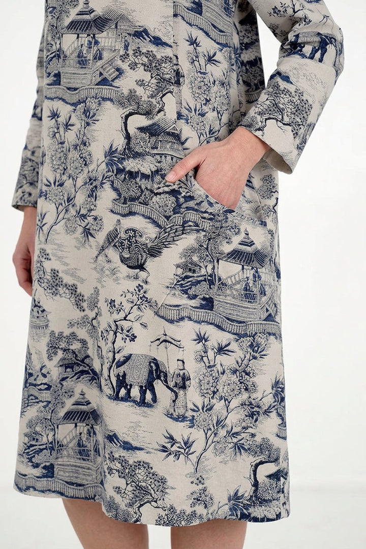 Odette - Porcelain Print Dress