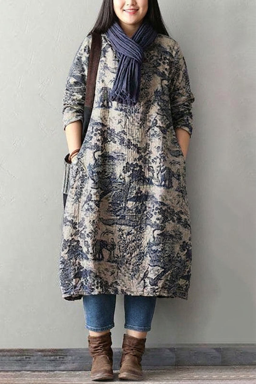 Odette - Porcelain Print Dress