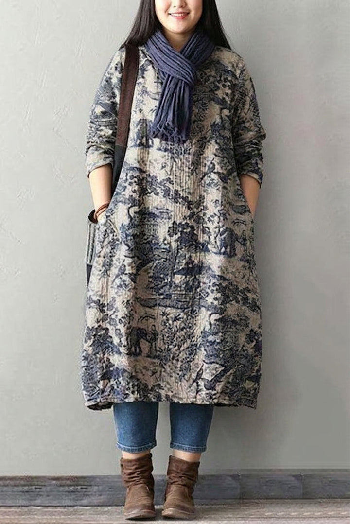 Odette - Porcelain Print Dress