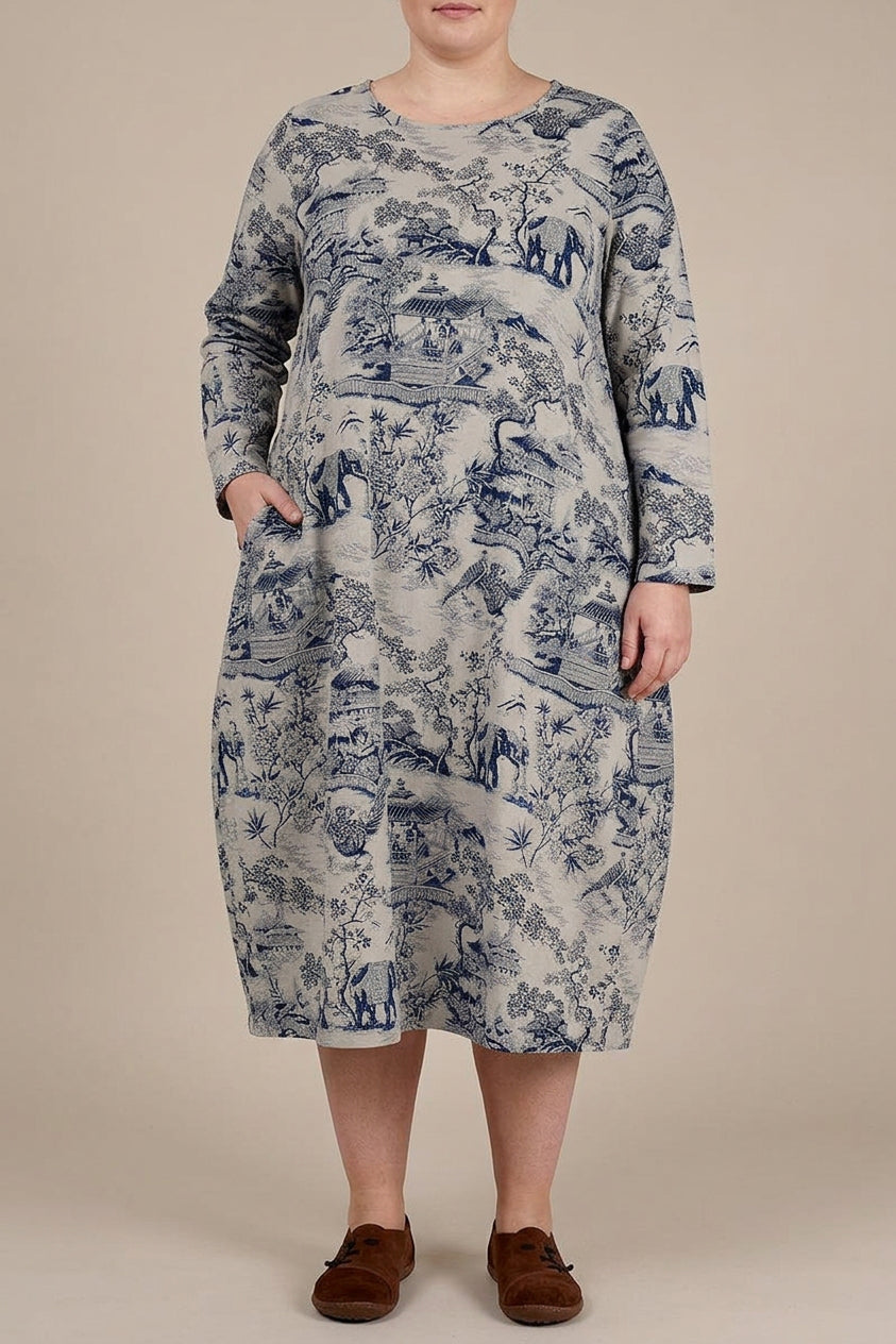 Odette - Porcelain Print Dress