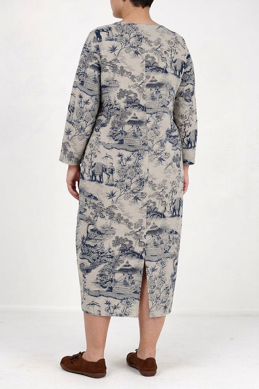 Odette - Porcelain Print Dress