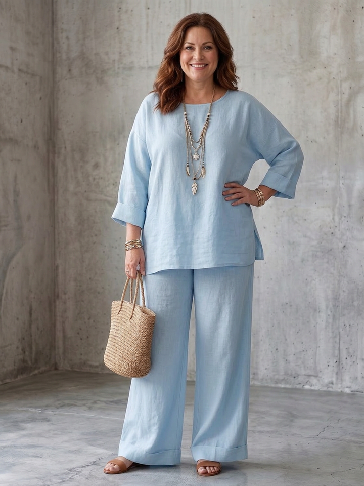 Isabeau | Oversized Tunic Wide Leg Pant Set