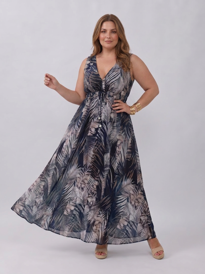 Ilse | Sleeveless Empire Waist Midi Dress
