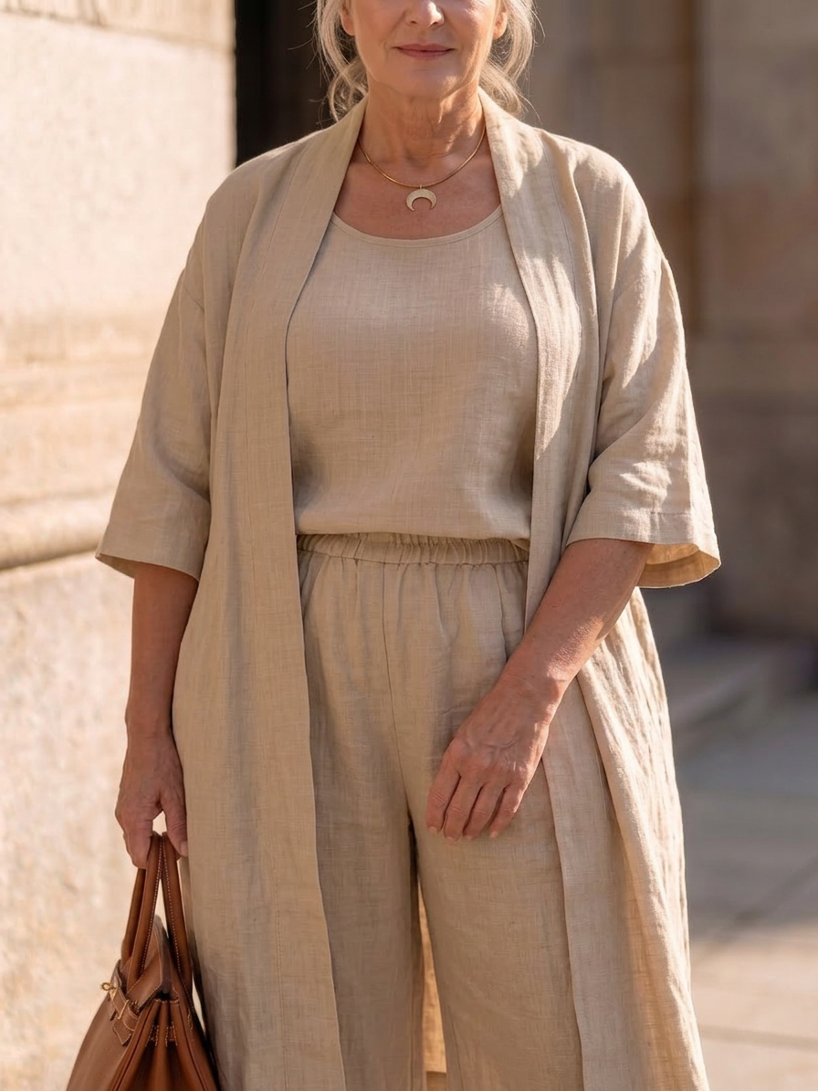 Evadne | Three Piece Relaxed Top Pant Set